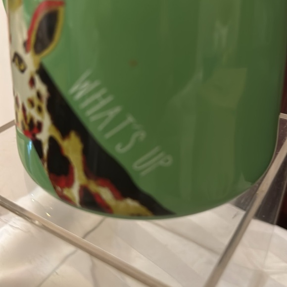 Giraffe Mug "What's Up" Green Coffee Cup Target Opalhouse 16oz Porcelain 2019 - Picture 4 of 4